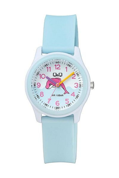 Q&Q Qq Vs59J005Y Waterproof Blue Children's Wristwatch with Plastic Cord