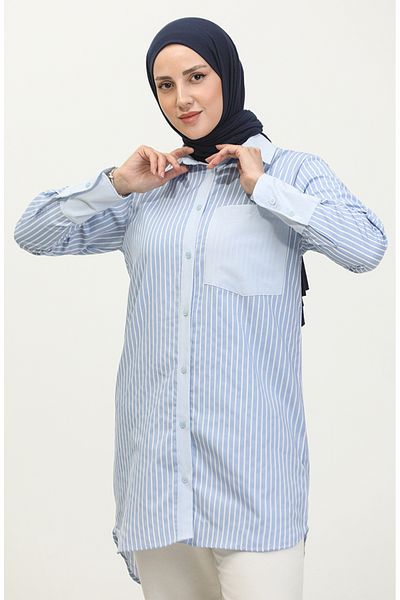 sefamerve Tunica cu dungi albastre - Model 4821-04