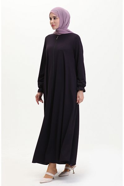 sefamerve Purple Mevlana Pocket Ferace - 0694-06