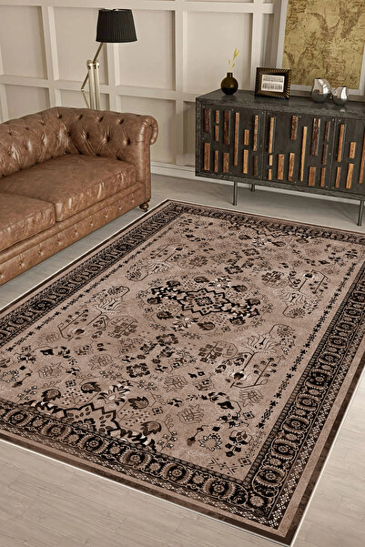 df home Salon Halısı Geometrik İskandinav Eskitmeli Dijital Baskı Yıkanabilir...