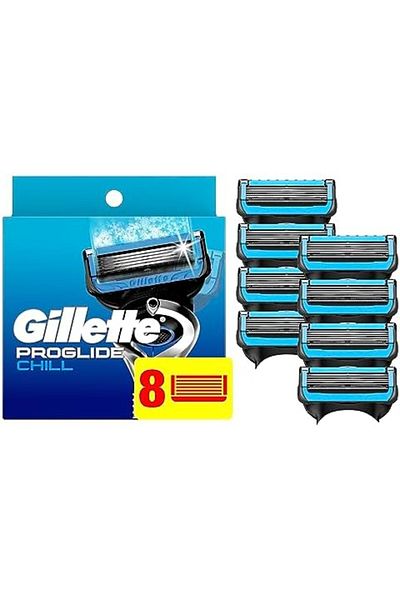 Gillette ProGlide Chill Razor Refills for Men, 8 Blade Refills