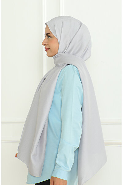 sefamerve Armul Shawl 81076-03 Silver - Άνετο και κομψό