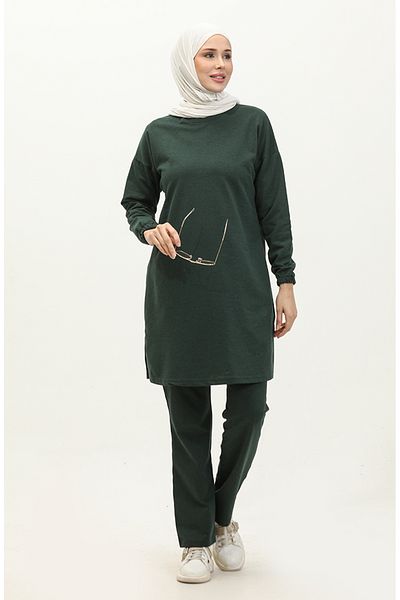 sefamerve Σετ αθλητικής φόρμας Nefti Green Slit - 03060-08