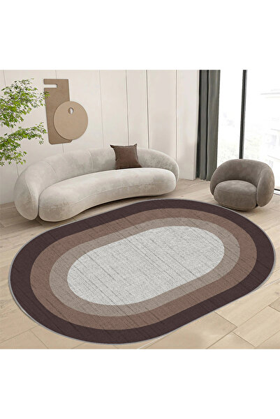 Hülya Home Kesme Halı Desenli Dijital Baskı Yıkanabilir Kaymaz Taban İnce Sal...