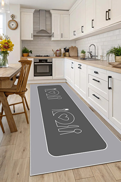 Evimle Makinede yıkanabilir kaymaz taban leke tutmaz mutfak halısı salon halı...