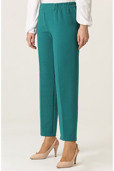 sefamerve 1983B-08 Model Petrol Color Pantaloni cu talie elastică