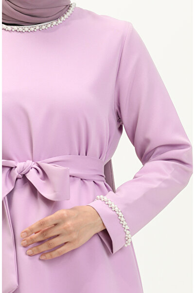 sefamerve İnci Detaylı Tunik Pantolon ikili Takım 70005-04 Lila