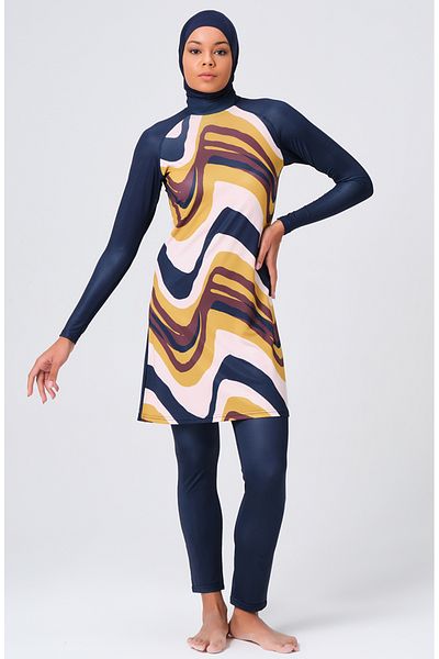 sefamerve Μαγιό Navy Blue Hijab - 23689-01
