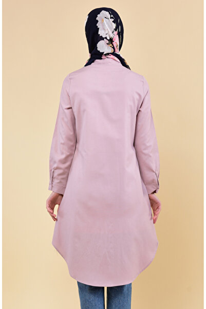 sefamerve Buttoned Tunic with Pockets 6472-11 Powder