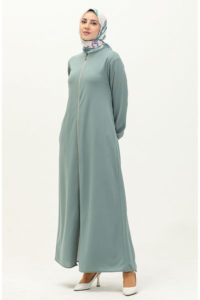 sefamerve Mint Green Ferace με τσέπη με φερμουάρ - 6666-09