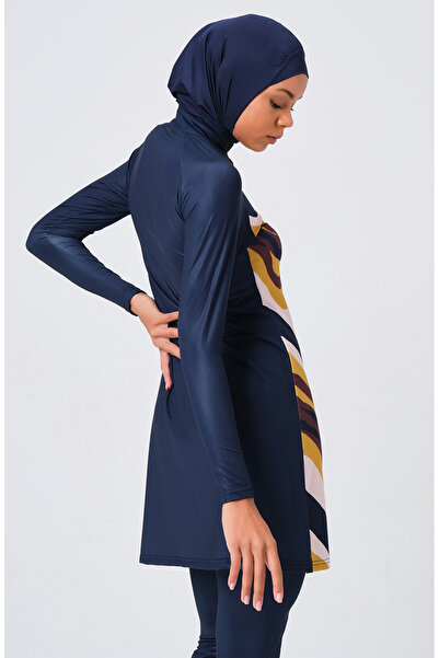 sefamerve Navy Blue Hijab Swimsuit - 23689-01