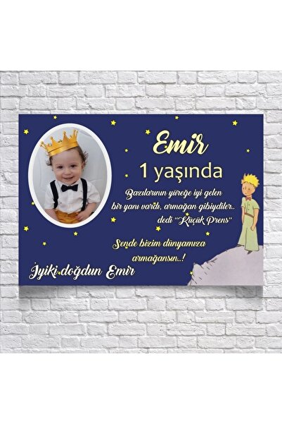 Reysa Tasarım Küçük Prens Temalı Doğum Günü Afişi Resimli 70x100 Cm