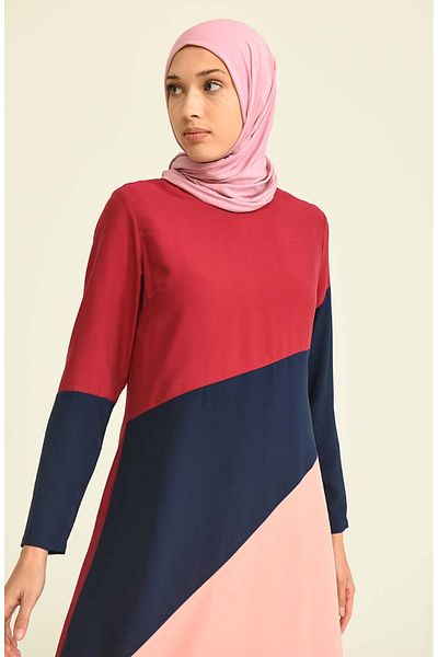sefamerve Claret Red Viscose Tunic 6447-05 - Three Pieces