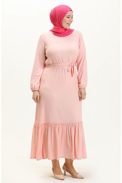 sefamerve Φόρεμα Farbali Plus Size 4581-06 - Πούδρα