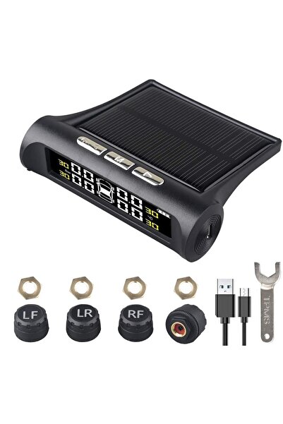 Arabest Tire Pressure Monitoring System,Solar Charge,6 Alarm Modes,LCD Color ...