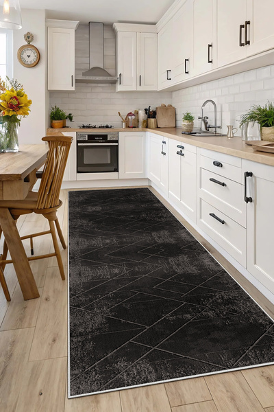 Evimle Makinede yıkanabilir kaymaz taban leke tutmaz mutfak halısı salon halı...