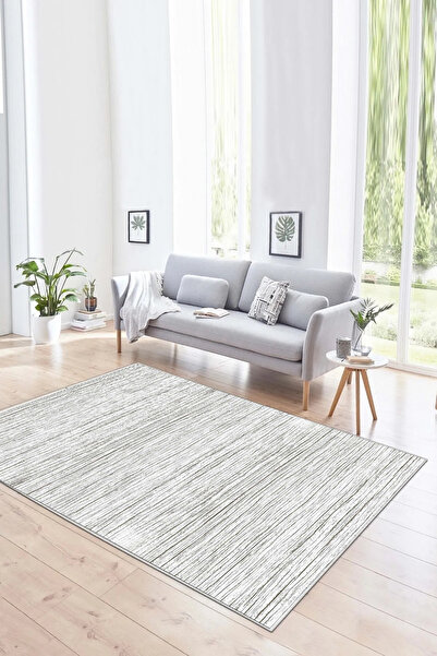Hülya Home Kesme Halı Desenli Dijital Baskı Yıkanabilir Kaymaz Taban İnce Sal...