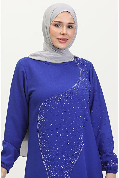 sefamerve Saks Stone nyomott estélyi ruha - 0407-01