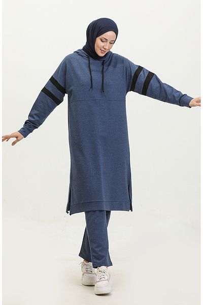 sefamerve Σετ αθλητικής φόρμας Indigo Hooded - 3025-02