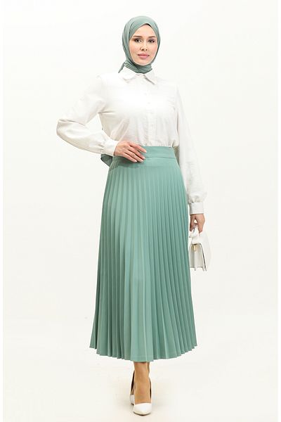 sefamerve Φούστα Aqua Green Pleated - 2249-06