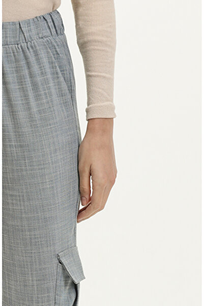 sefamerve Gray 1147B-01 Model Elastic Waist Cargo Pants