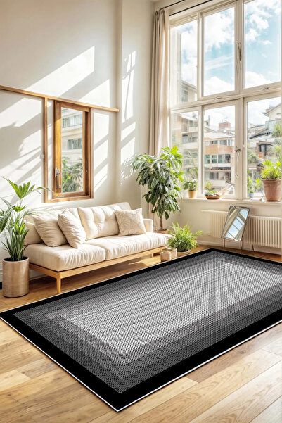 Hülya Home Salon Halısı Geometrik İskandinav Eskitmeli Dijital Baskı Yıkanabi...