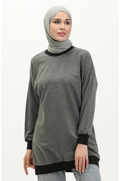 sefamerve Φούτερ Anthracite Crew Neck - 23012-01