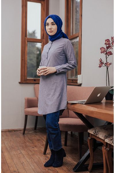 sefamerve Μπλε Navy Judge Collar Tunic - 6474-06