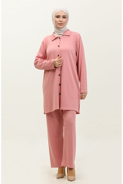 sefamerve Asian 2611-09 Set de două tunică și pantaloni cu pudră