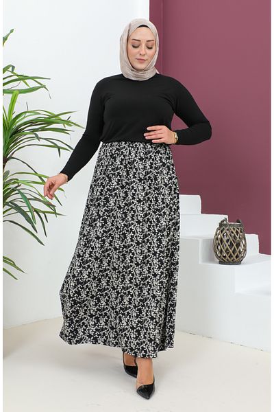 sefamerve Fusta neagra din vascoza - Marime Plus, Piesa, 4360F-02