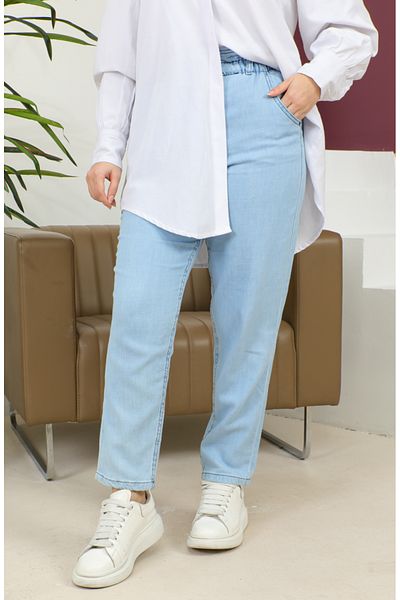 sefamerve Blugi Boyfriend Ice Blue - Spălat 3006-02