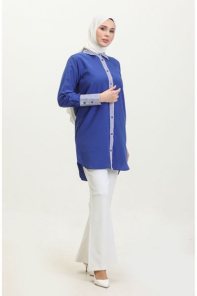 sefamerve Saks 4823-01 Tunic - Ριγέ και γαρνιτούρα