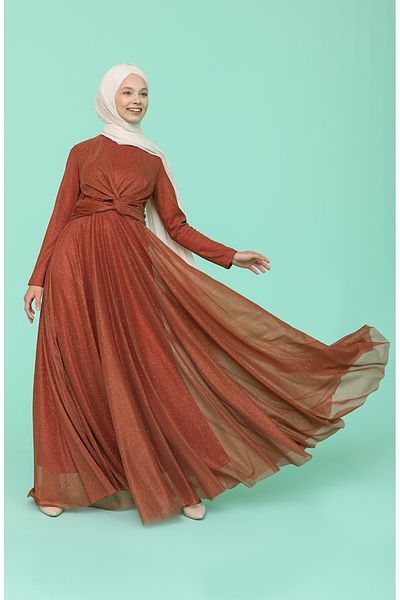 sefamerve Βραδινό Φόρεμα Glitter 5397-01 Πλακάκι