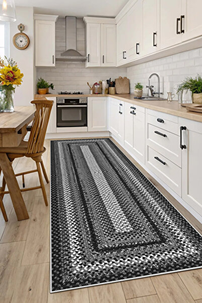 Evimle Makinede yıkanabilir kaymaz taban leke tutmaz mutfak halısı salon halı...