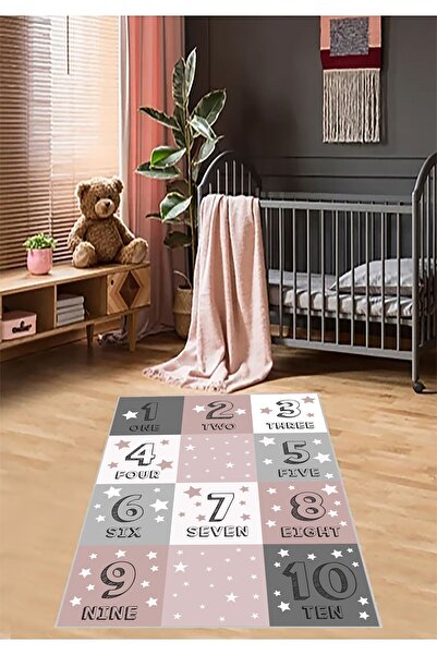 UZZA Salon Halısı Geometrik İskandinav Eskitmeli Dijital Baskı Yıkanabilir Ka...