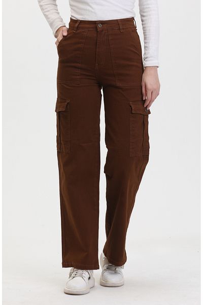 sefamerve 3030-03 Μοντέλο Brown Cargo Pocket Jeans