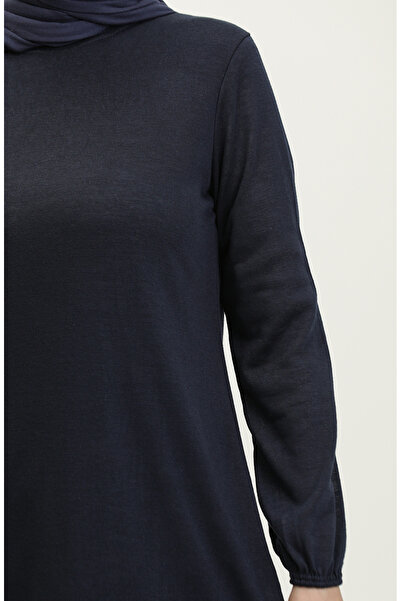 sefamerve Sade Uzun Dökümlü Tunik 8693-01 Lacivert