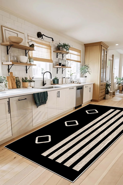 Evimle Makinede yıkanabilir kaymaz taban leke tutmaz mutfak halısı salon halı...