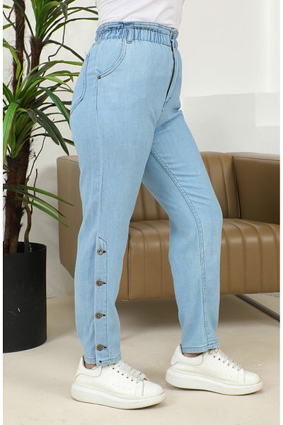 sefamerve Blugi cu nasturi cu croială dreaptă - 30131-01 Ice Blue