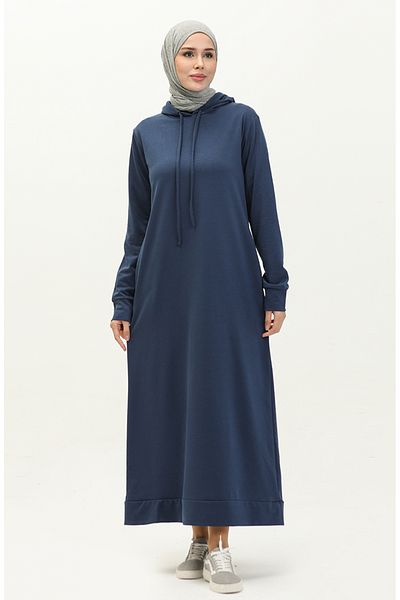 sefamerve Αθλητικό φόρεμα Navy Blue Hooded - 0190-04, δύο κλωστές