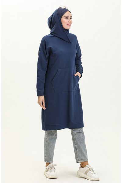 sefamerve 3032-08 Αθλητικό χιτώνα τσέπης Indigo Kangaroo