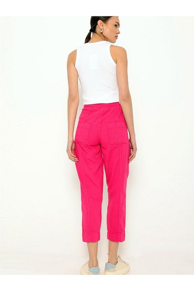 Coral Fuchsia Detailed Array Stitch Pants