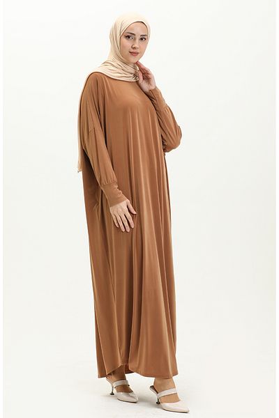 sefamerve Φόρεμα 2000-15 Mustard Loose Bat Sleeve