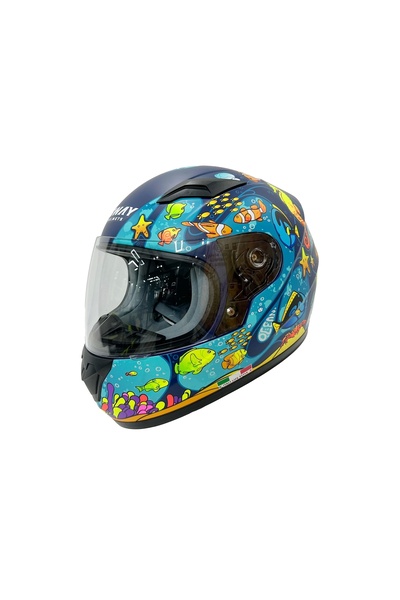 Sway KASK ÇOCUK SW 815K OCEAN Black Blue Full Face
