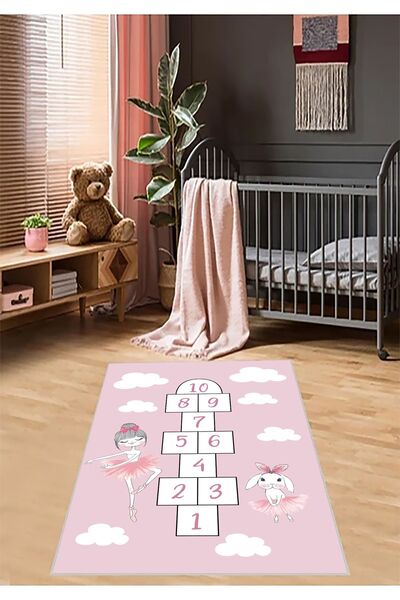 UZZA Salon Halısı Geometrik İskandinav Eskitmeli Dijital Baskı Yıkanabilir Ka...