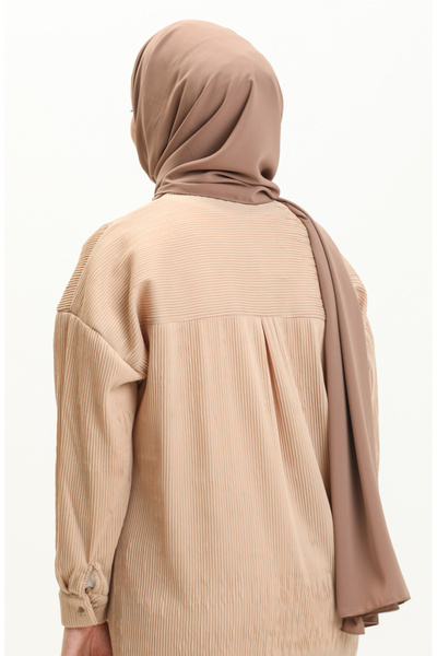 sefamerve Βαμβακερό σάλι Aymina Camel Silk - 8612-10