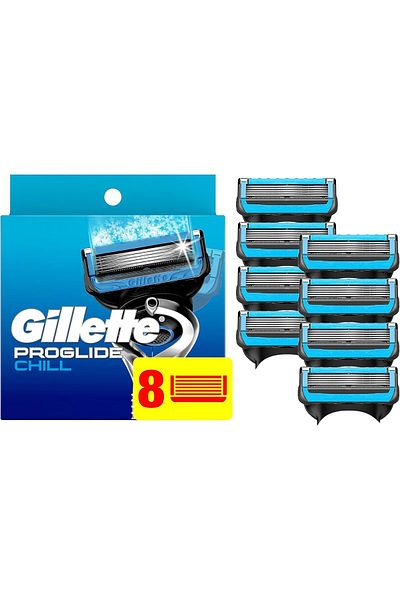 Gillette ProGlide Chill Razor Refills for Men, 8 Blade Refills