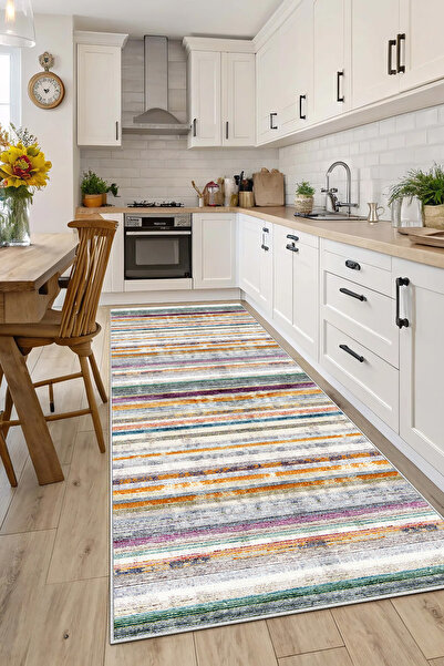 Evimle Makinede yıkanabilir kaymaz taban leke tutmaz mutfak halısı salon halısı /8003 Dikdörtgen