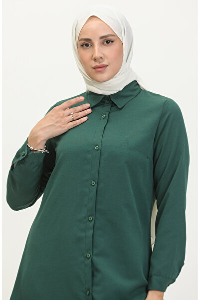 sefamerve Emerald Green Buttoned Tunic - 6122-01