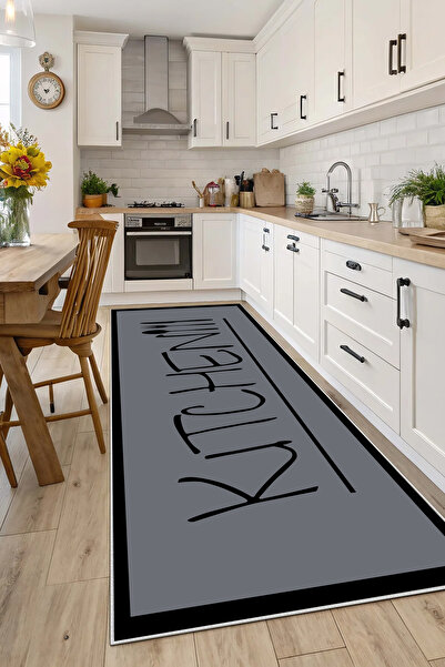 Evimle Makinede yıkanabilir kaymaz taban leke tutmaz mutfak halısı salon halı...